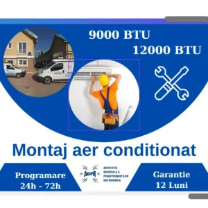 Montaj aer conditionat 7000-12000 BTU Plus